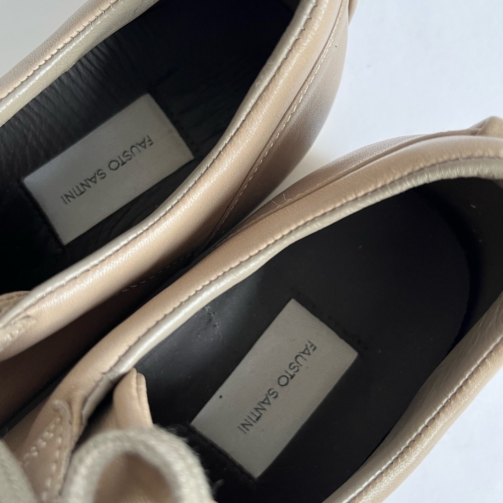 Fausto Santini Tan Leather Oxford Sneakers Size 9 - Picture 6 of 11
